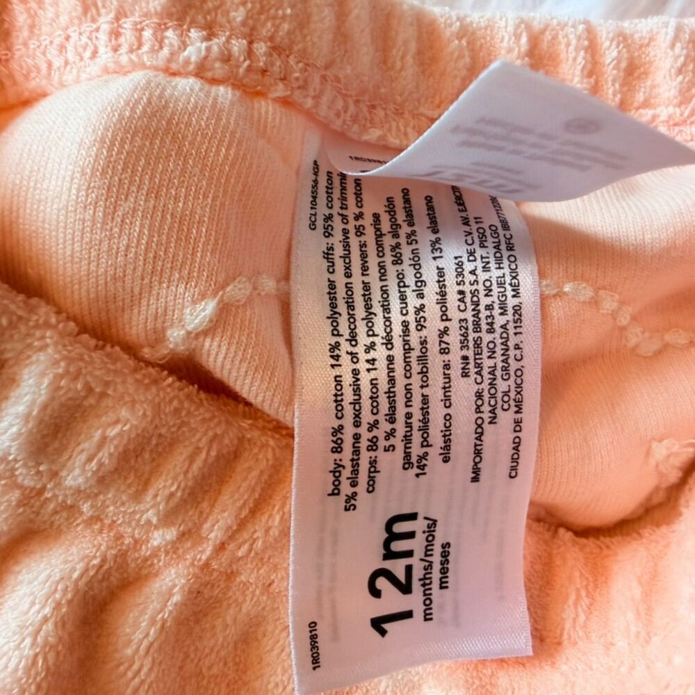 NWT Baby Outfit Set 12M Pink Hoodie Pants Onesie 3 Piece - Picture 7 of 8